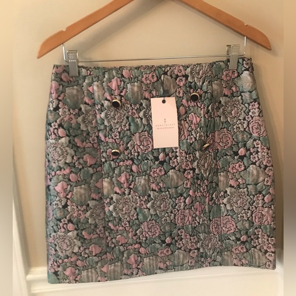 NWT Abbey Glass Jessica Brocade Short Skirt Medium - Picture 1 of 8